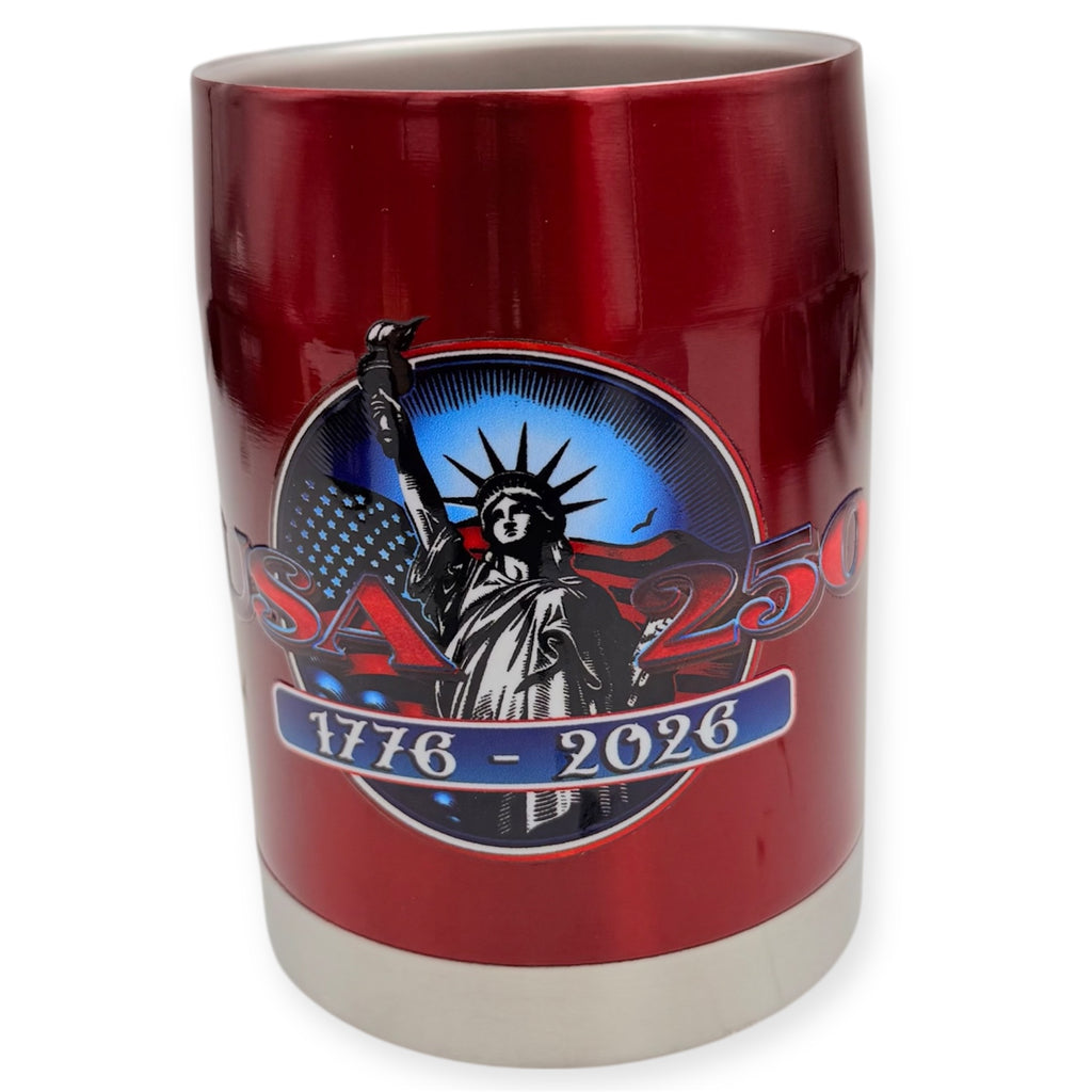 Coolie Lowball Tumbler Red Color Statue of Liberty 1776-2026