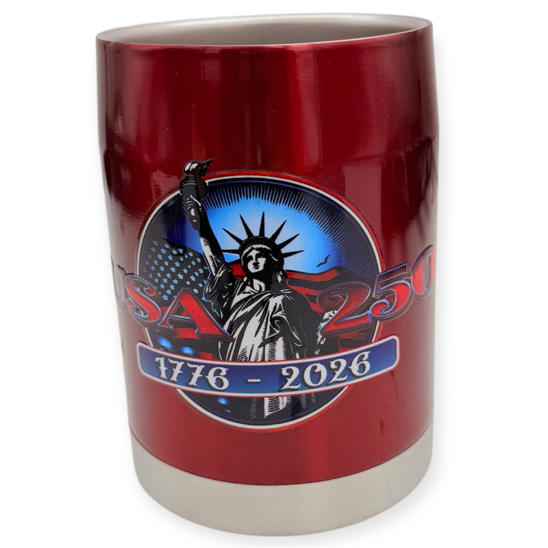 Coolie Lowball Tumbler Red Color Statue of Liberty 1776-2026