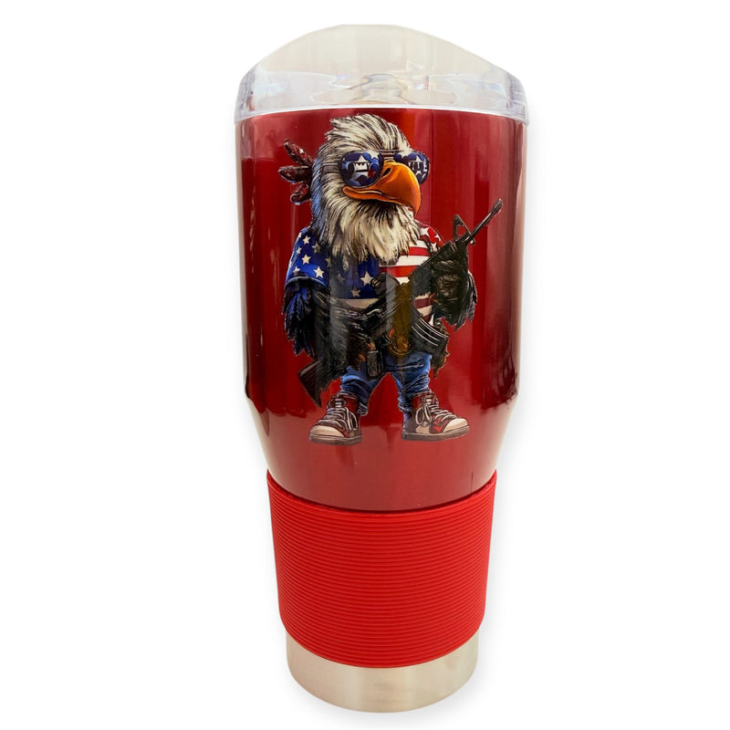 Coolie  Tumbler Red Color 24 OZ Color Customized American Eagle