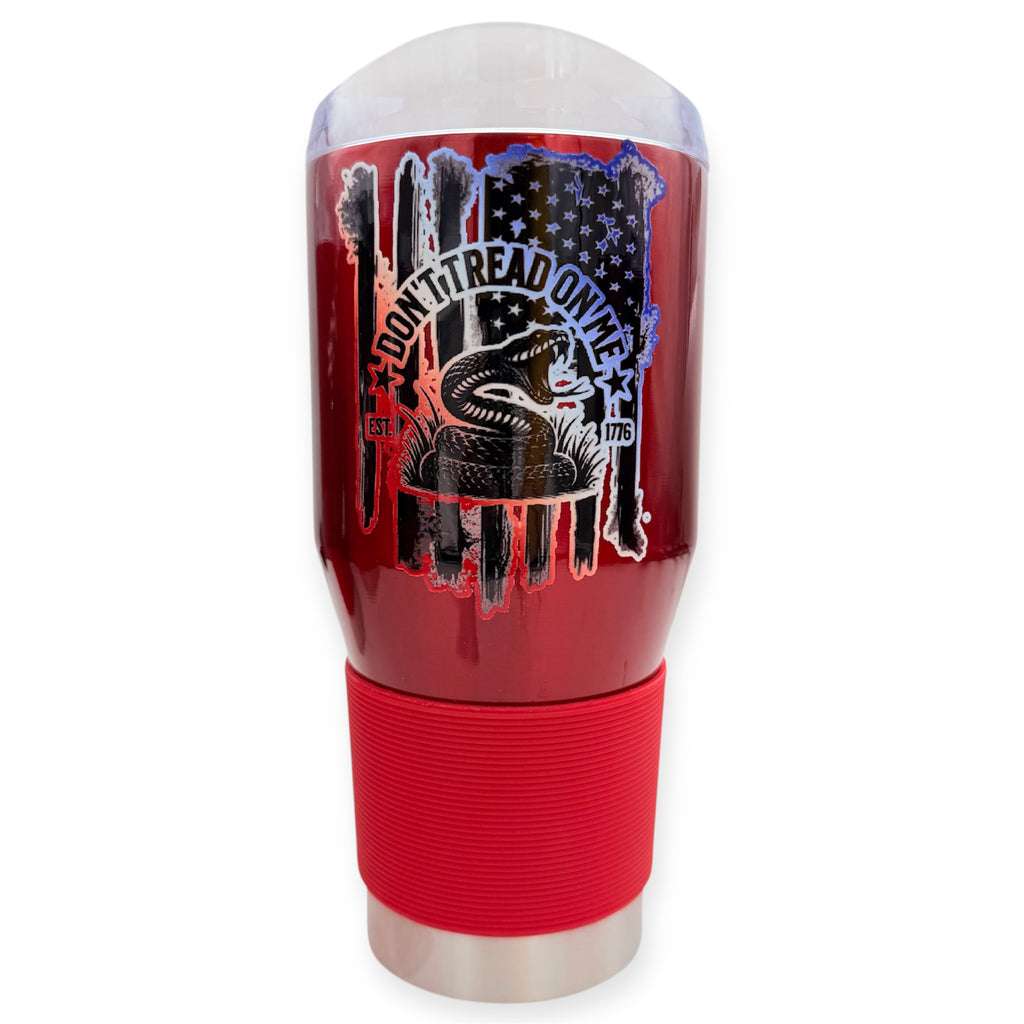 Coolie  Tumbler Red Color 24 OZ Color Customized Dont Tread On Me