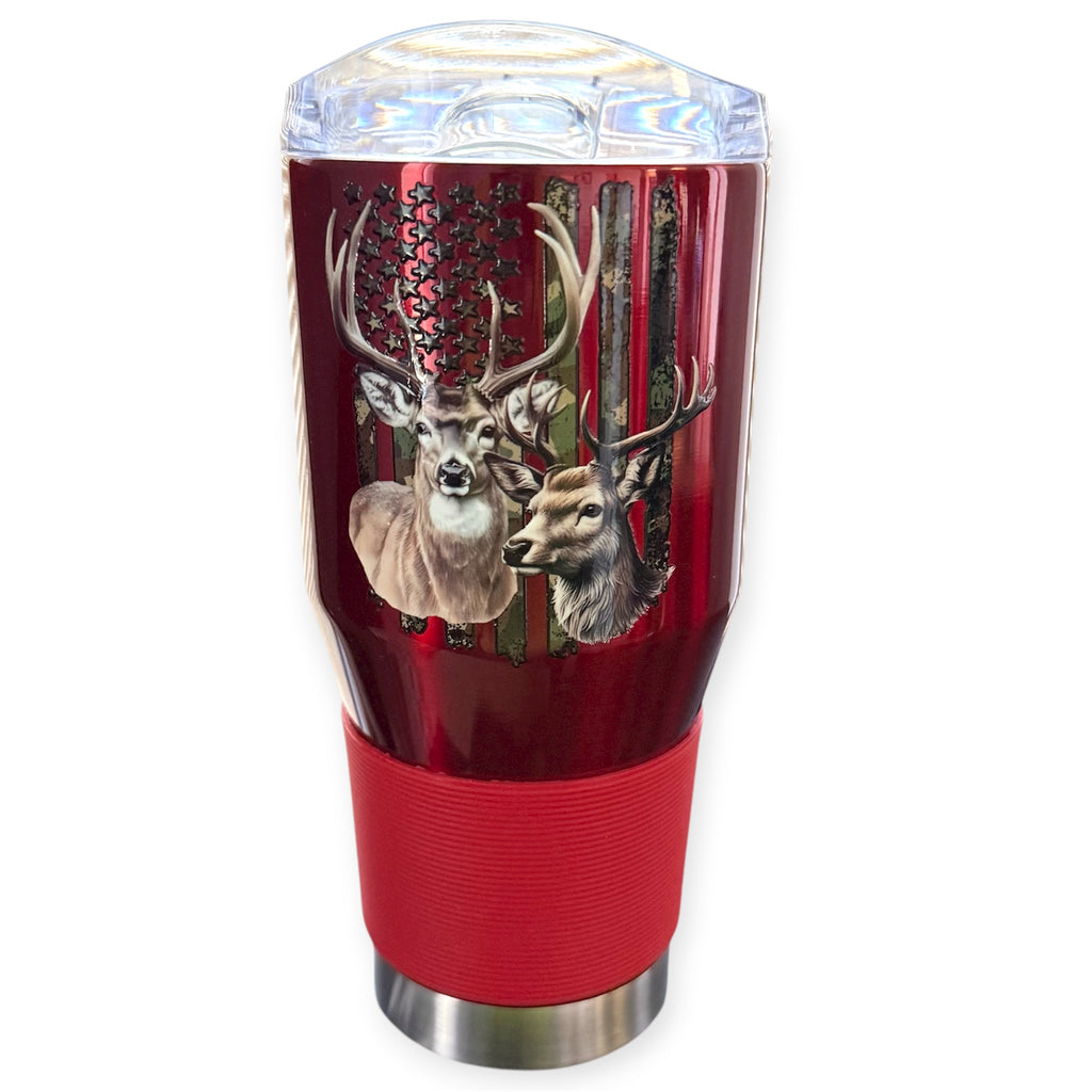 Coolie  Tumbler Red Color 24 OZ Color Customized  Deers
