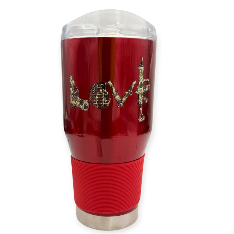 Coolie  Tumbler Red Color 24 OZ Color Customized LOVE