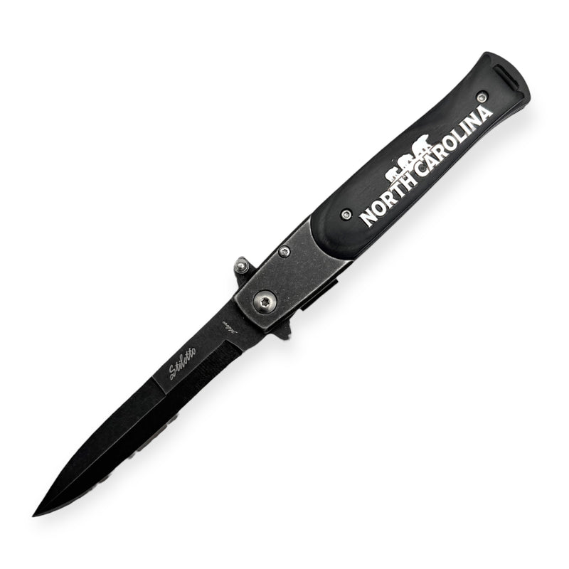 7.25 Inch Godfather Style Black Pakka Wood handle folding Knife North Carolina