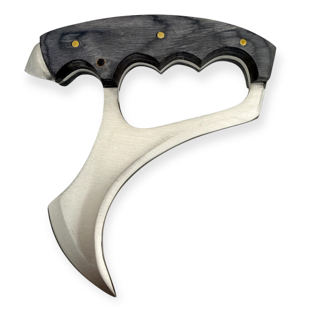 Red Deer®  5.0 inc Fighter Back Up Push Dagger W/Leather Case Grey