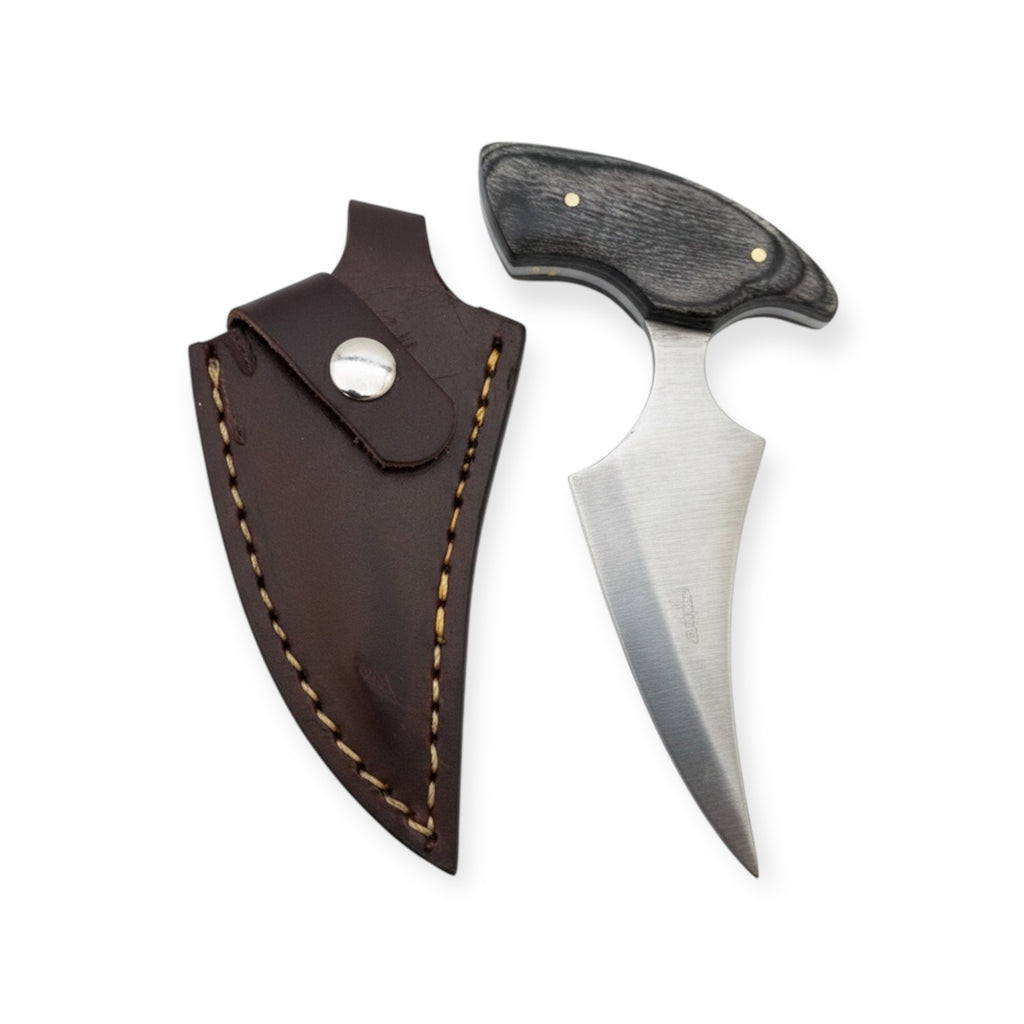 Red Deer®  6.0 inc Fighter Back Up Push Dagger W/Leather Case