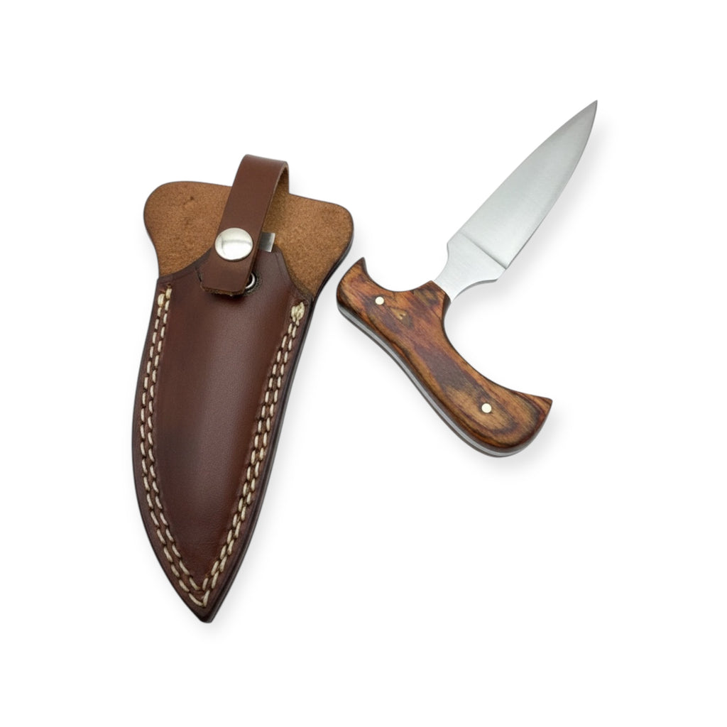 Red Deer®  6.0 inc Fighter Back Up Push Dagger W/Leather Case PD-04