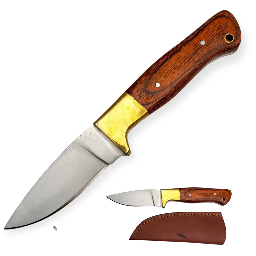 Red Deer® Hunting Knife Orange  W/Leather Sheath