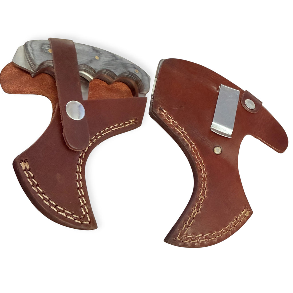 Red Deer®  5.0 inc Fighter Back Up Push Dagger W/Leather Case Grey