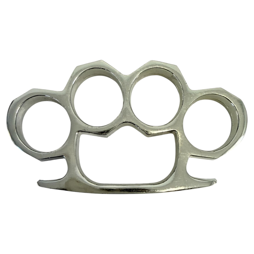 4.5 Inch Long Metal Knuckle Duster Shiny Silver
