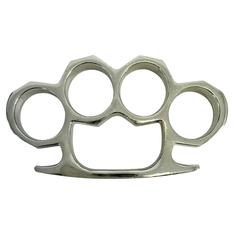 4.5 Inch Long Metal Knuckle Duster Shiny Silver
