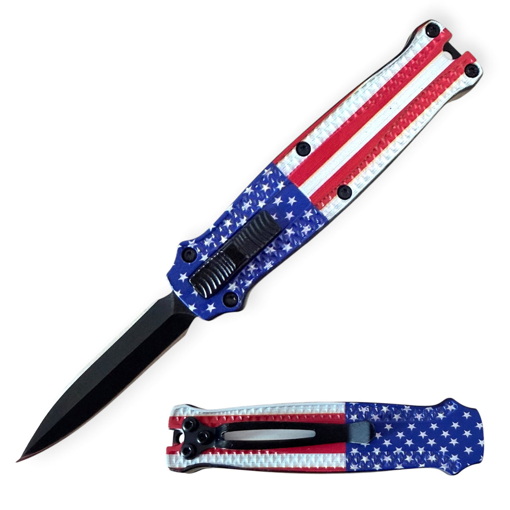 Mighty Mini OTF Pocket Knife Lightweight Aluminum Handle -USA