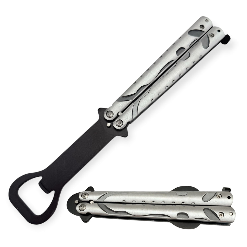 8.5 Inch Bartender Butterfly Folder (Silver, Black, Grey)