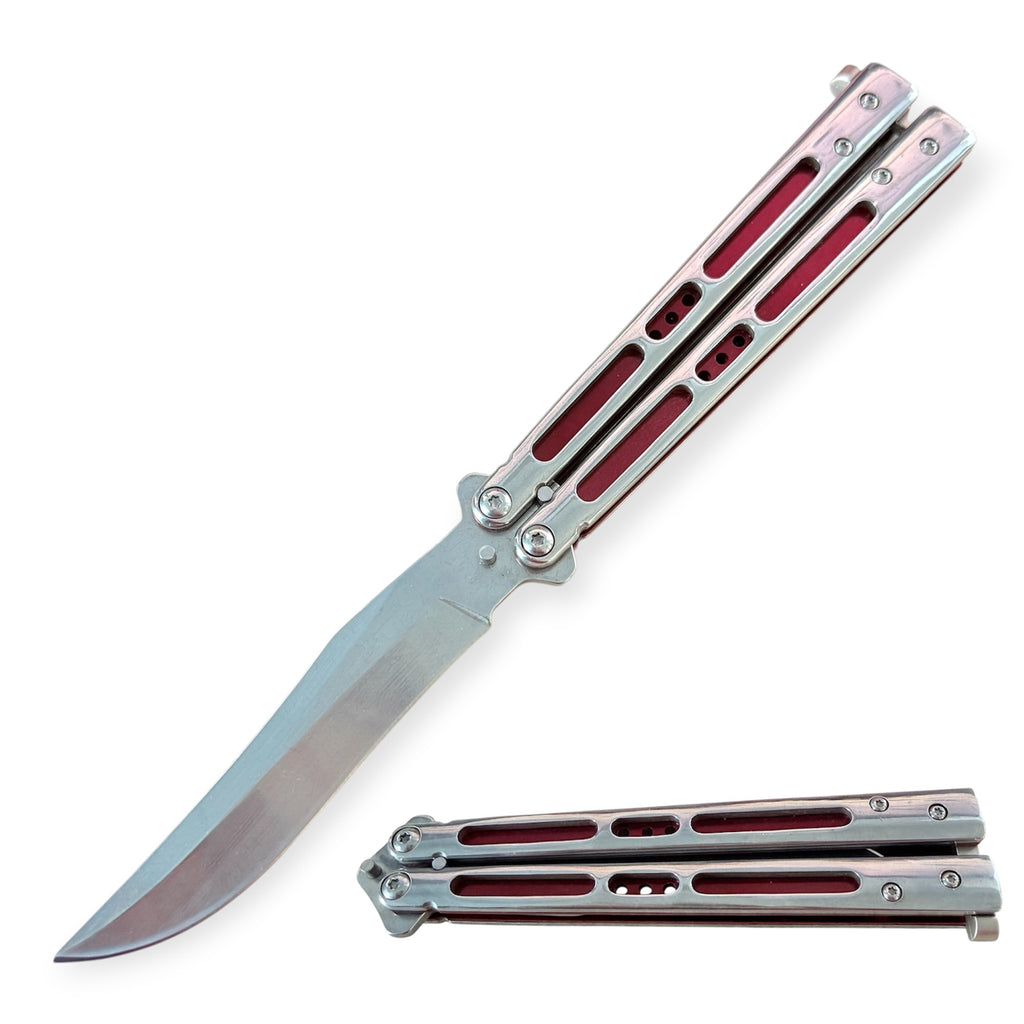 Red Drop Point Butterfly Knife Balisong