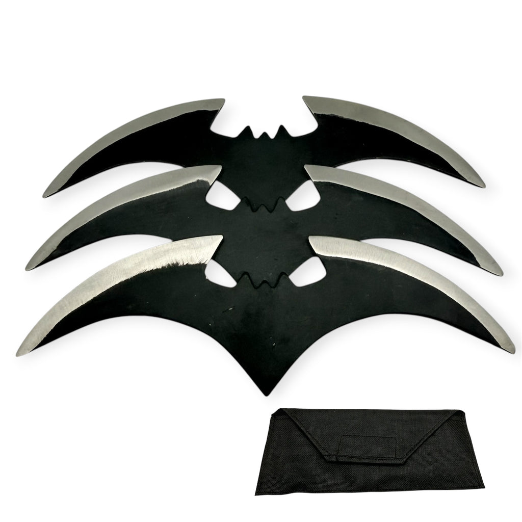 Three Piece  Bat Throwing Blades - Black
