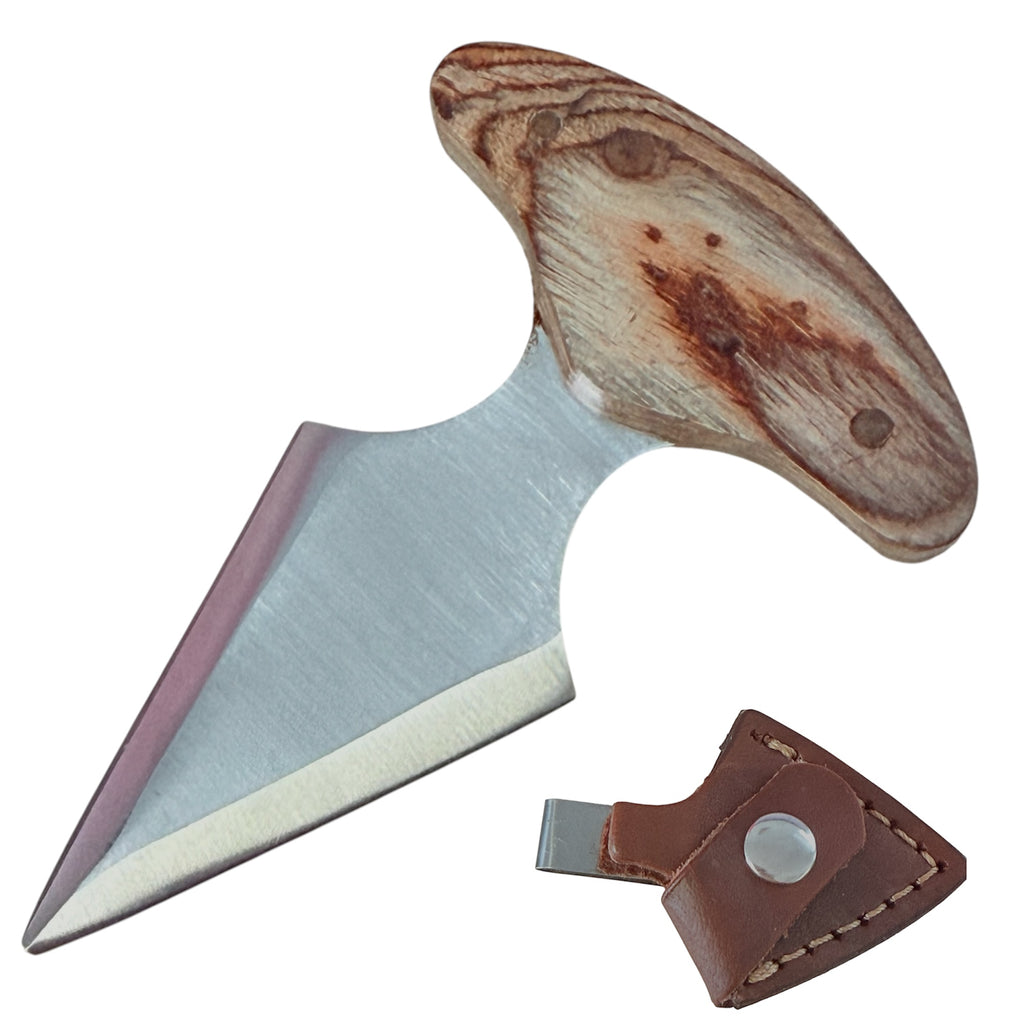 Red Deer® 3.5 inc Fighter Back Up Push Dagger W/Leather light oak