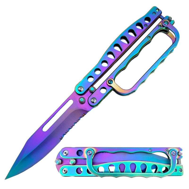 Trench Knife Balisong / Butterfly Knife Rainbow
