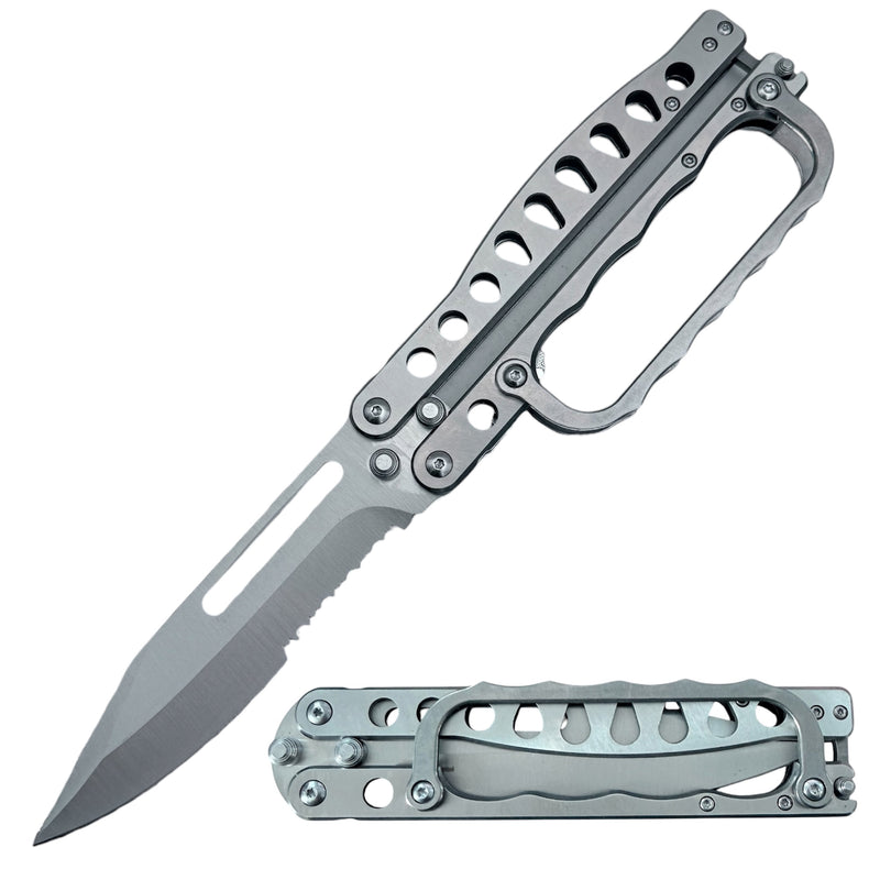 Trench Knife Balisong / Butterfly Knife Silver