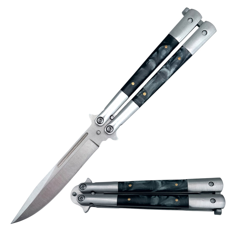 The Milano Black Pearl Butterfly Knife