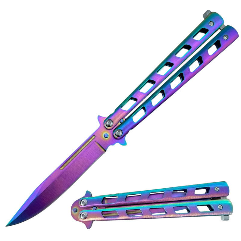 Striking Butterfly Knife (balisong) RainBow