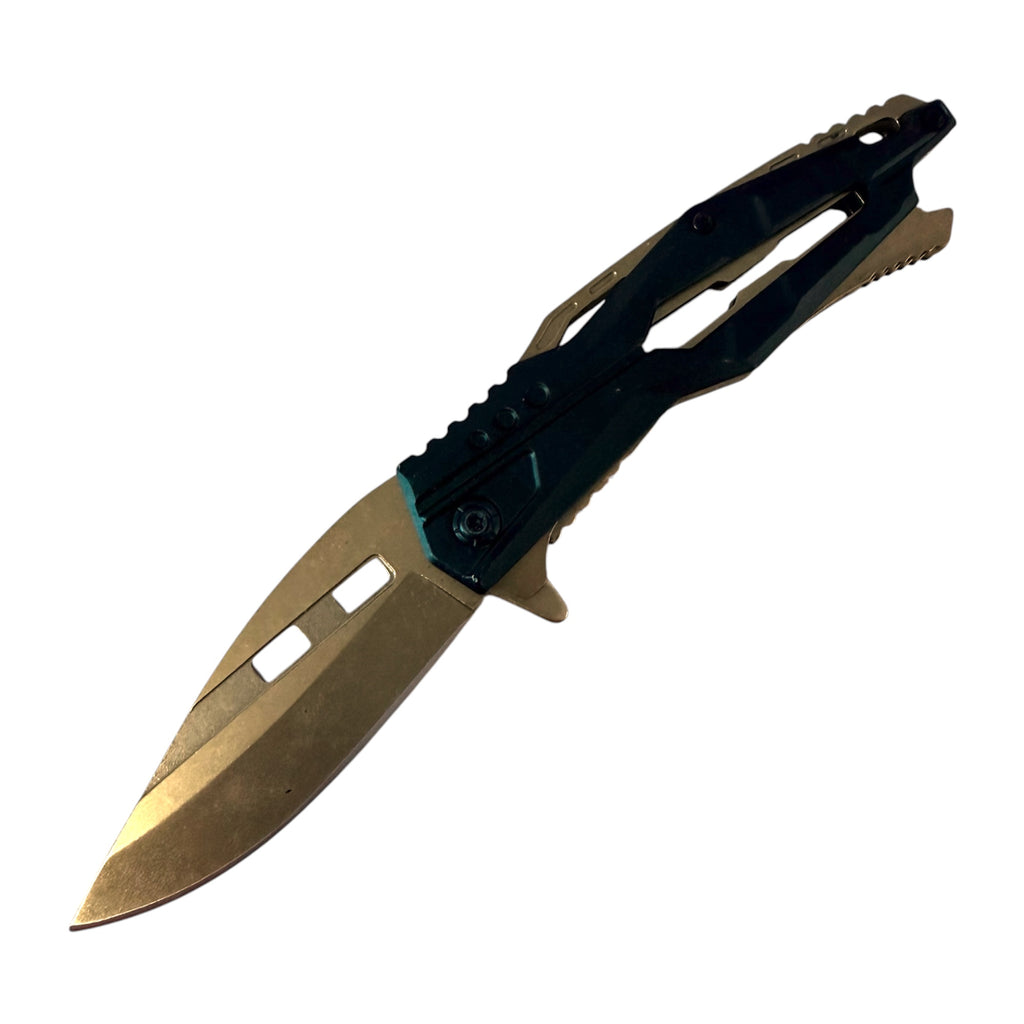 Tiger Usa® Spring Assisted Knife -Gold