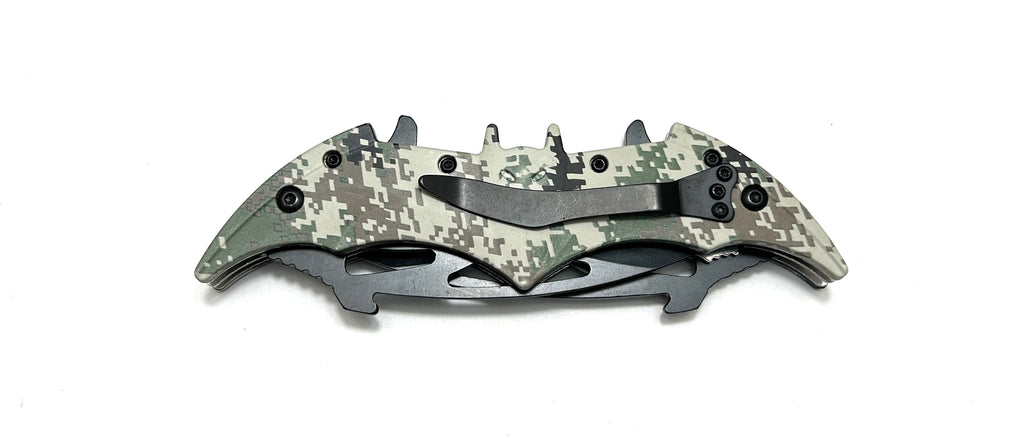 Tiger USA Dual Blade Spring Action Knife Camouflage Green