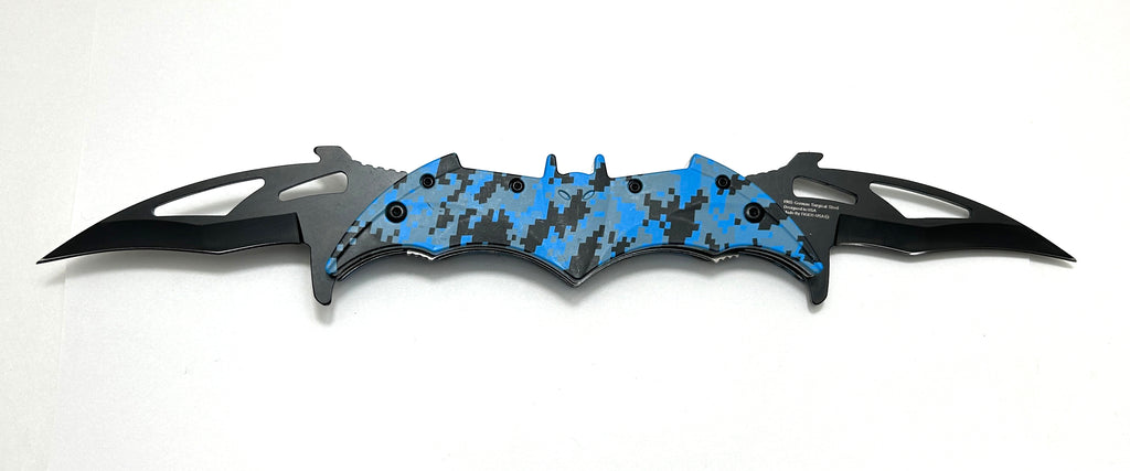 Tiger USA Dual Blade Spring Action Knife Blue  Camo