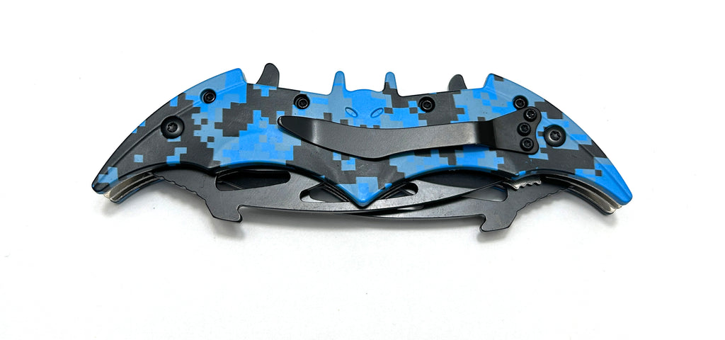 Tiger USA Dual Blade Spring Action Knife Blue  Camo