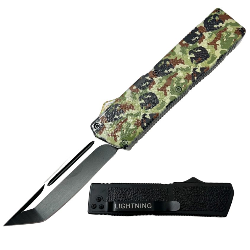 Lighting OTF Knife Tanto Half   Bigfoot Camo Green