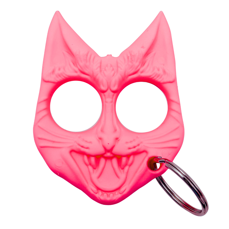 Public Safety Evil Cat Keychain - Hot Pink
