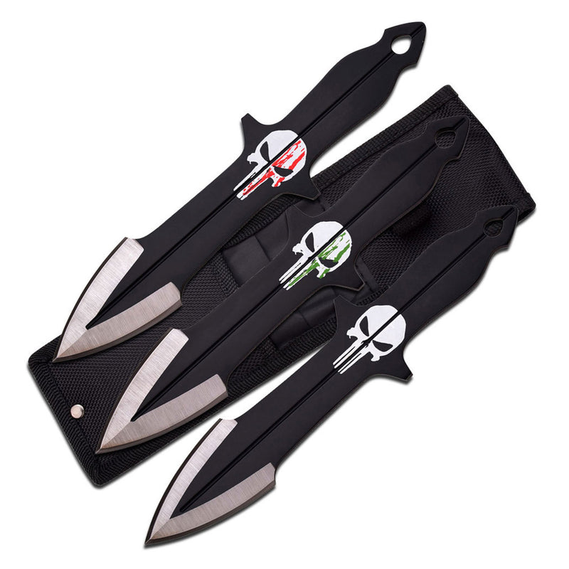 Skull  3 Pc Throwing Knives Set