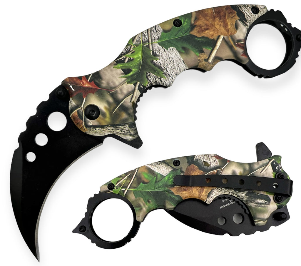 Tiger-USA Spring Assisted Folding Knife Camo