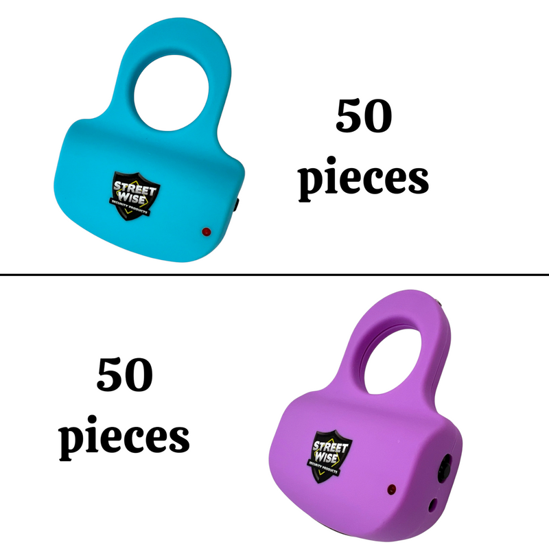 Sting Ring 18,000,000 Stun Gun Light Purple And Teal Case Bundle