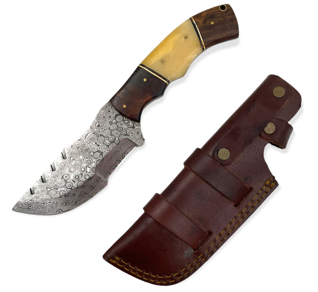 Red Deer  Damascus Hunting Knife