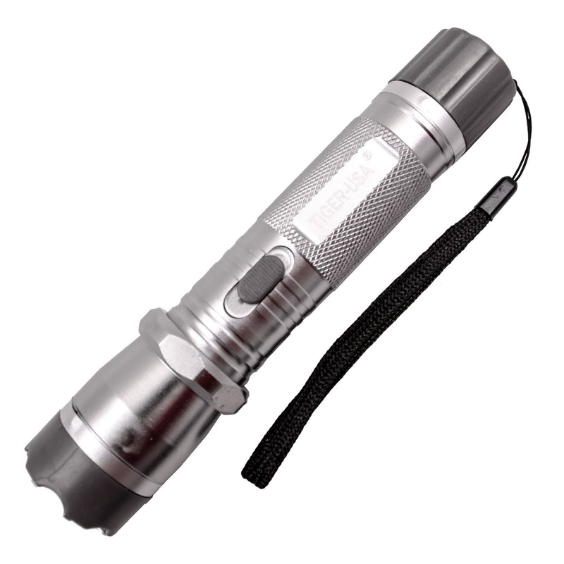 Tiger-USA Xtreme® 100 Mill V Tiger-Omega Stun Gun Flashlight (Silver)