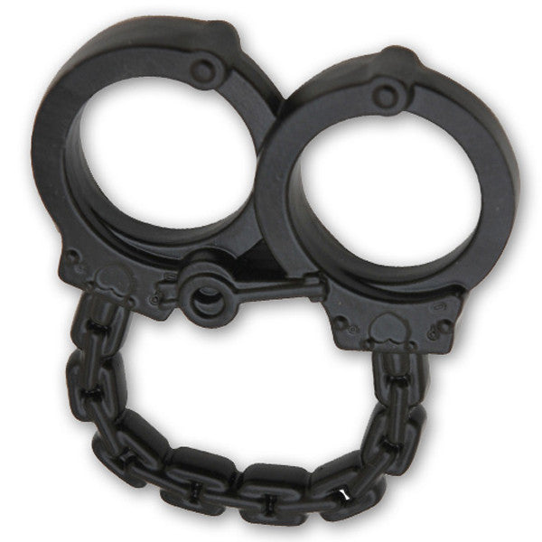 Tiger Tactical Mini Double Finger Belt Buckle/ Paper Weight-Handcuffs - Black, , Panther Trading Company- Panther Wholesale