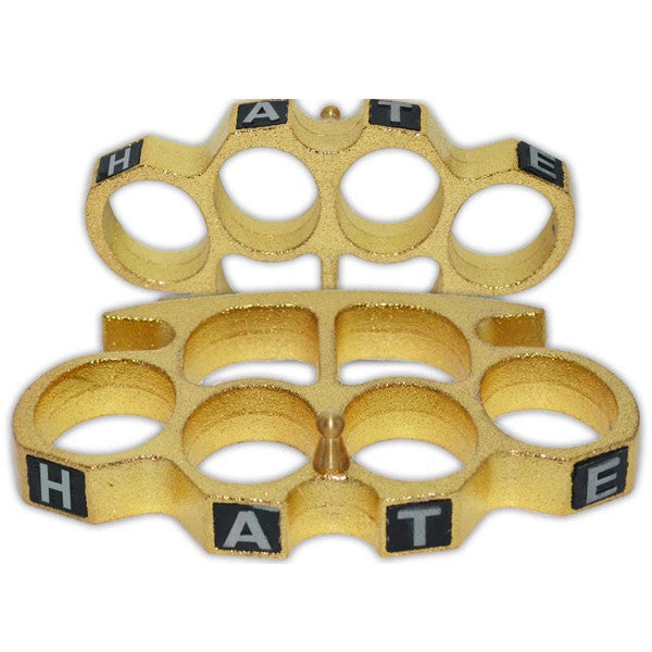 Tiger Tactical Gold Hate Belt Buckles/Paper Weights Heavy Duty Buckle, , Panther Trading Company- Panther Wholesale