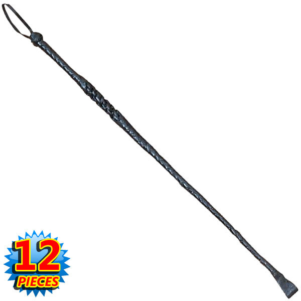 24 Inch Leather Riding Crop Whip (Set of 12), , Panther Trading Company- Panther Wholesale