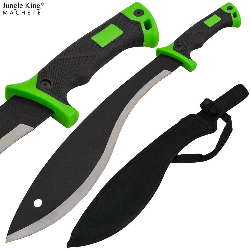 20.5 Inch Jungle King Machete Undead Green Black Rubber Handle, , Panther Trading Company- Panther Wholesale