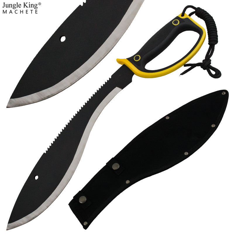 20.85 Inch Jungle King Machete Enclosed Handle - Yellow, , Panther Trading Company- Panther Wholesale