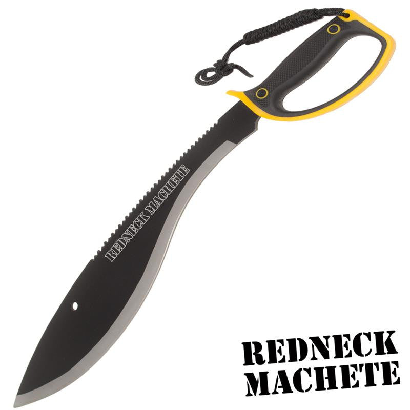 20.85 Inch Redneck Machete Enclosed Handle - Yellow, , Panther Trading Company- Panther Wholesale