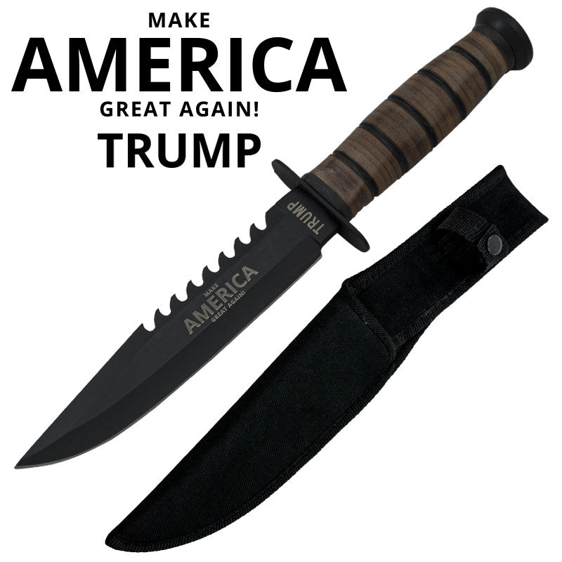 Trump Make America Great Again! Military Knife W/ Free Hard Sheath, , Panther Trading Company- Panther Wholesale