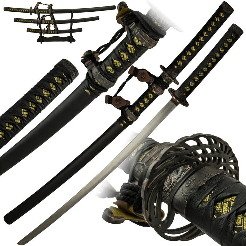3 PC Angel of Death Sword Set Katana Collection with Display Stand, , Panther Trading Company- Panther Wholesale