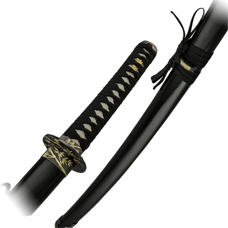 3 PC Flash Gold and Black Katana Sword Set, , Panther Trading Company- Panther Wholesale