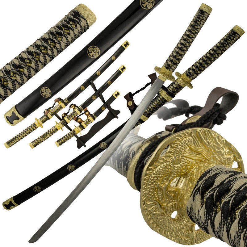 3 PC Gold Rush Katana Sword Set, , Panther Trading Company- Panther Wholesale