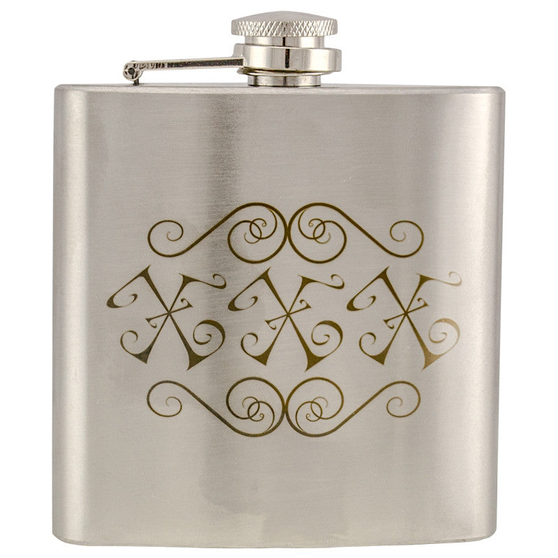 6 oz Stainless Steel Hip Flask - XXX, , Panther Trading Company- Panther Wholesale