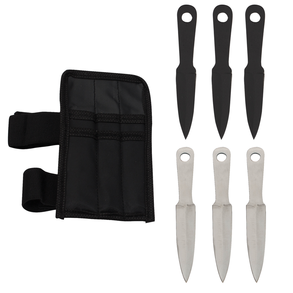 6 PC 4.5 Inch Mini Throwing Knives W/ Wrist Carrying Case