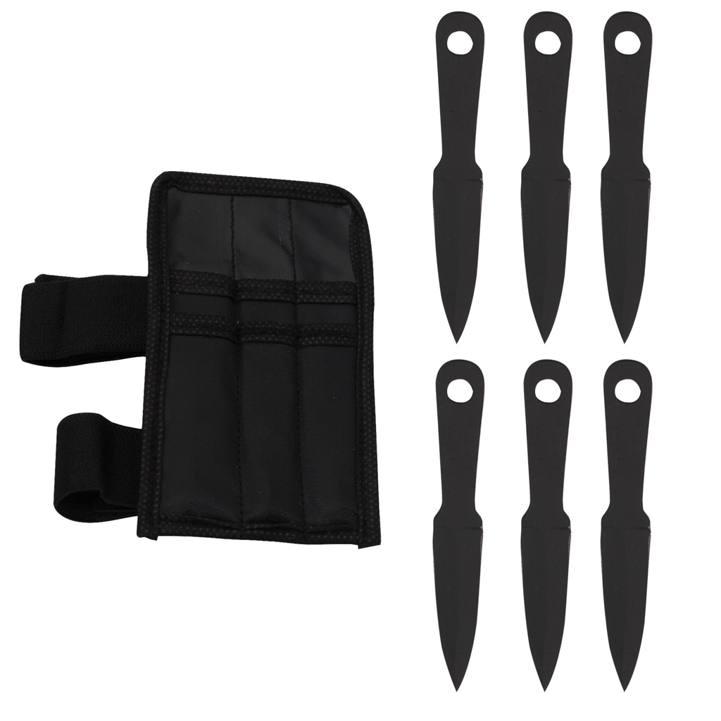 6 PC 4.5 Inch Mini Throwing Knives W/ Wrist Carrying Case