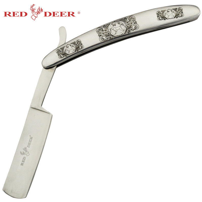 10 Inch Red Deer Shaving Barber Vintage Straight Razor - Hound Dog Scene, , Panther Trading Company- Panther Wholesale