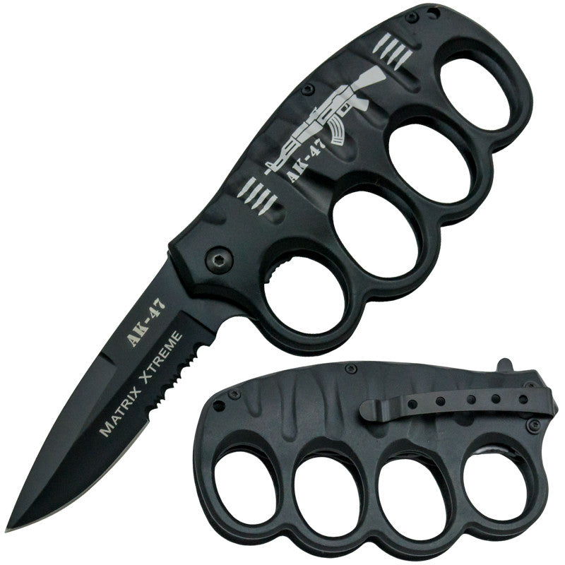 KSAK AK-47 Matrix Extreme Spring Action Trench Knife-img-0