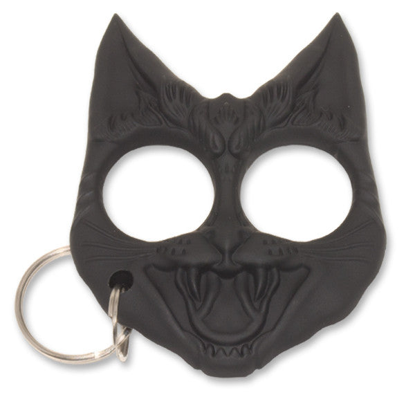 public safety Evil Cat Keychain - Black [CLD169], , Panther Trading Company- Panther Wholesale